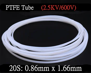 

20S 0.86mm x 1.66mm PTFE Tube F46 Insulated Capillary Heat Protector Transmit Hose Rigid Temperature Corrosion Resistance 600V