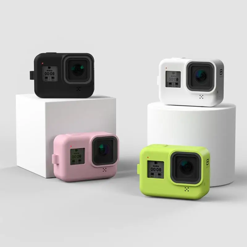 Крутой однотонный Мягкий силиконовый чехол 4 цветов для GoPro Hero 8 защитный с полным
