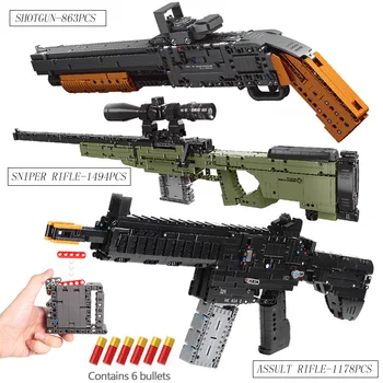 

AWM Shotgun GUN Can Fire Fit Technic Series Technic Military Army Weapon Building Blocks Brick Toys Boys Gift