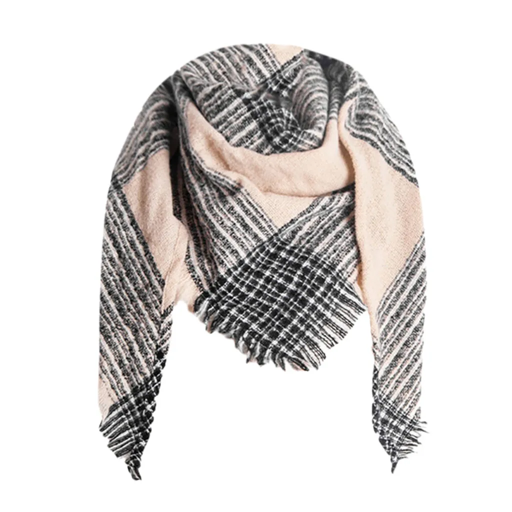 Новинка, осенне-зимний женский модный цветной длинный шарф, зимний теплый полосатый большой шарф, плотные шарфы#10