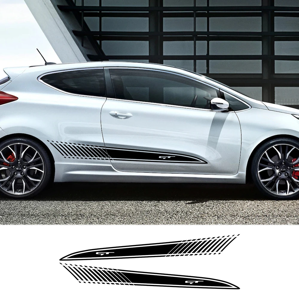 2 шт. двери автомобиля сбоку длинная полосатая ночная рубашка виниловые наклейки