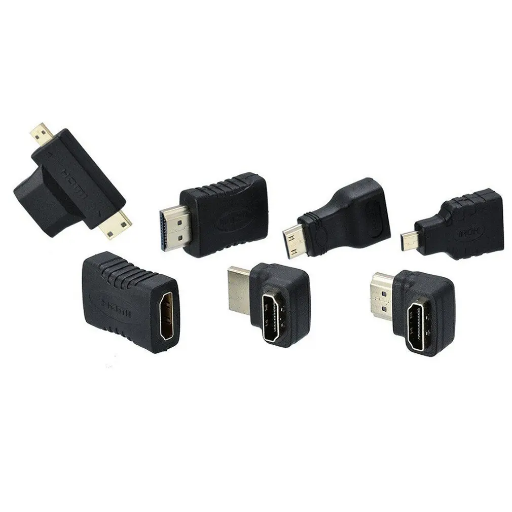 7pcs 2 in 1 HDMI Adapter kit High Quality HDMI Mini Micro Adapter Extender Converter Connector Kits for HDTV