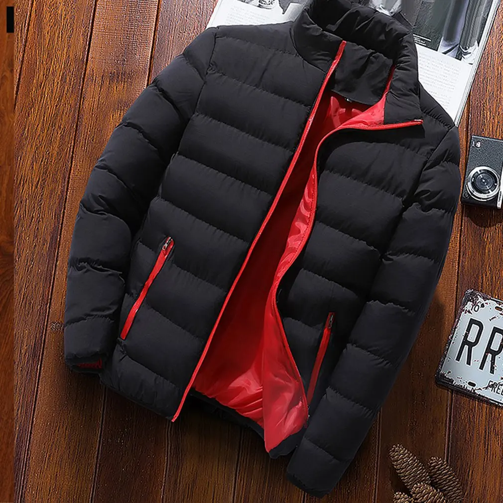 

Winter High-Quality Textile Fabric Thickening Collar Cotton Coat Cardigan Solid Color Sports Warm Cotton Jacket