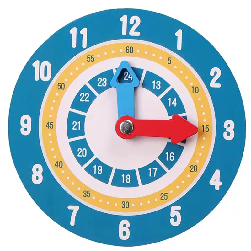 Montessori Learning Clock Wooden Wooden watch Children Calendar Kids Toys 5.9 inches Time Game Educational Toys For Children 2