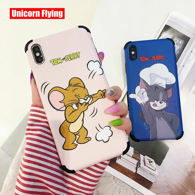 

LinXiang Classic Childhood Cartoon Tom And Jerry Cat Mouse Phone Case Back Cover For iphone 6 6s 7 8 Plus X XS Max XR 11 Pro