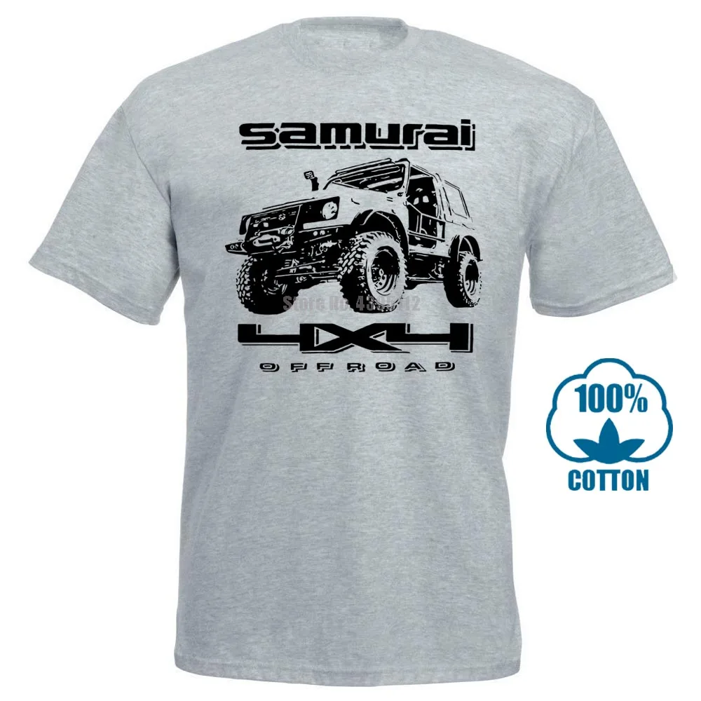 Off Road Fan Suzuki Samurai мягкая хлопковая Мужская футболка модные хлопковые топы Размер S 3Xl - Цвет: Серый