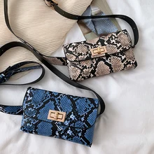 Новинка, Женская поясная сумка на пояс, дорожная сумка на бедрах, маленькая сумочка, сумка на грудь, сумка на пояс из змеиной кожи