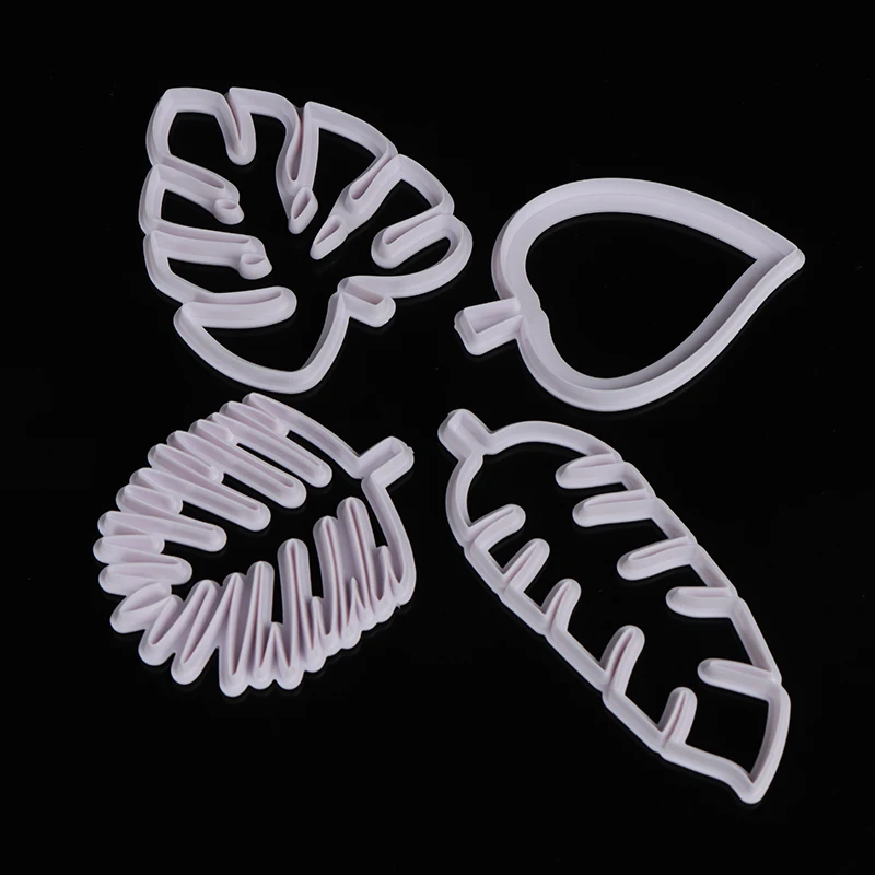 4pc/Set Tropical Leaf Fondant Cake Mold Embossed Candy Biscuits Cookie Cutter^ 4pc/Set Tropical Leaf Fondant Cake Mold Embossed Candy Biscuits Cookie Cutter^
