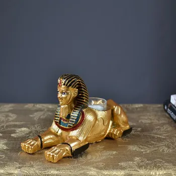 

Classical Egypt Pharaoh Sphinx Resin Candleholder Creative Bar Scented Candle Holder Home Decorations X3685