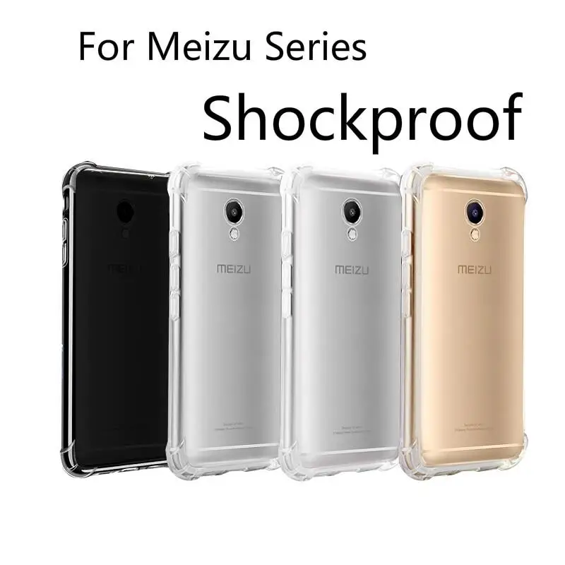 

Transparent Clear Shockproof TPU Soft Case For Meizu NOTE8 X8 16plus 16 E3 M5C Pro7 15 Plus Full Protective Case Cover