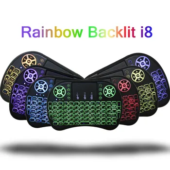 

ZIICOYO i8 Keyboard Backlit Spanish Version Air Mouse 2.4GHz Wireless Keyboard Touchpad Handheld for Android TV BOX X96 GTC G1