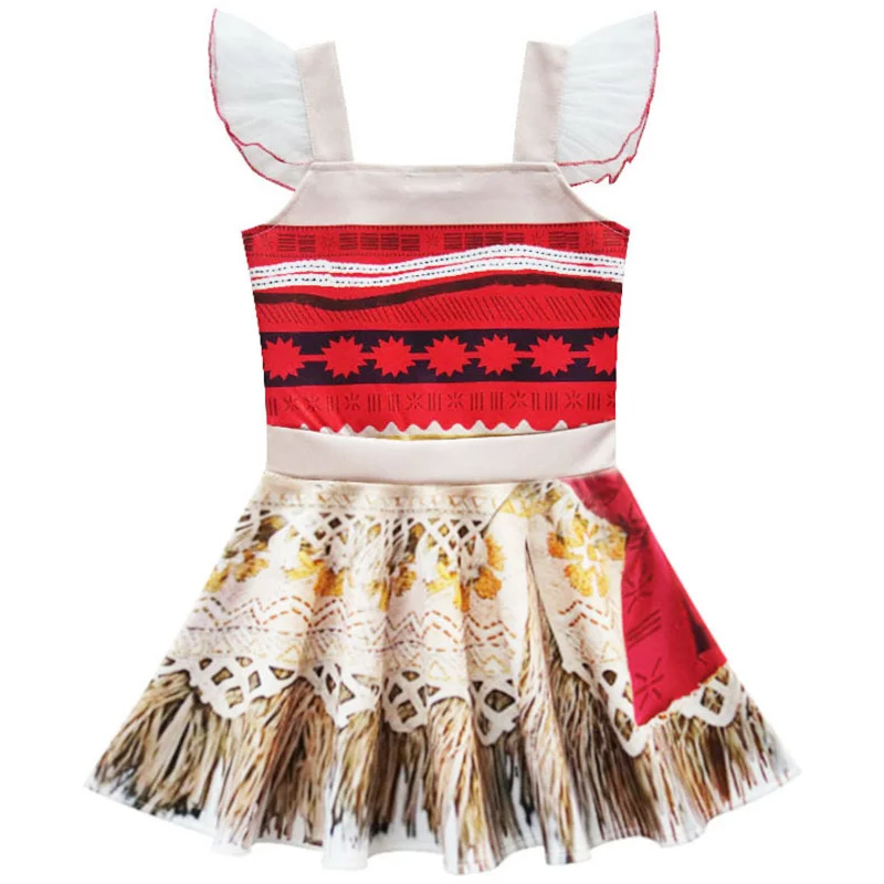 Disney Moana Girls Adventure Outfit Animação Cosplay Traje Roupas Com Colar  Carnaval - Costumeslive.com