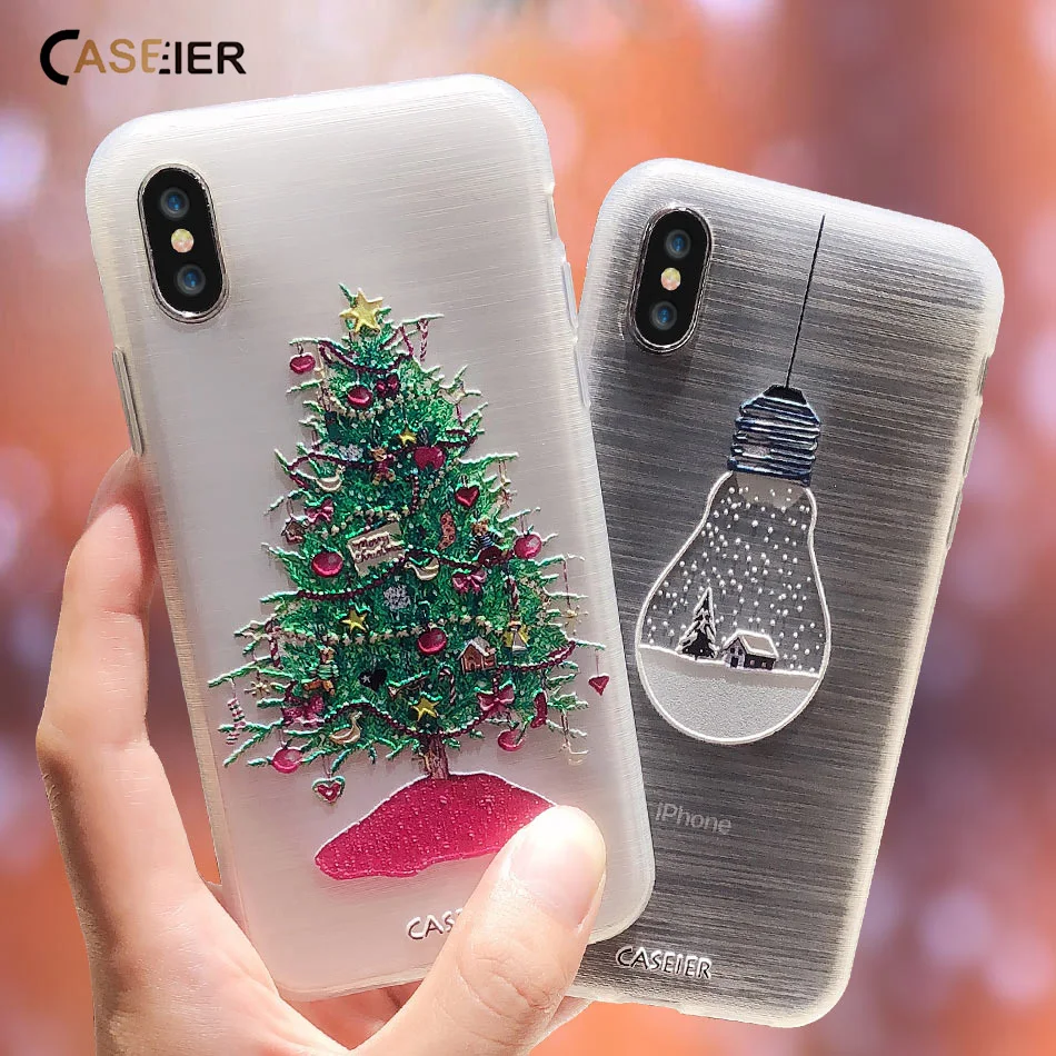 CASEIER Lovely Christmas Phone Case For iPhone 7 8 11 Pro XS Max XR 2020 New Year Soft TPU 6 6s Plus Capinha |