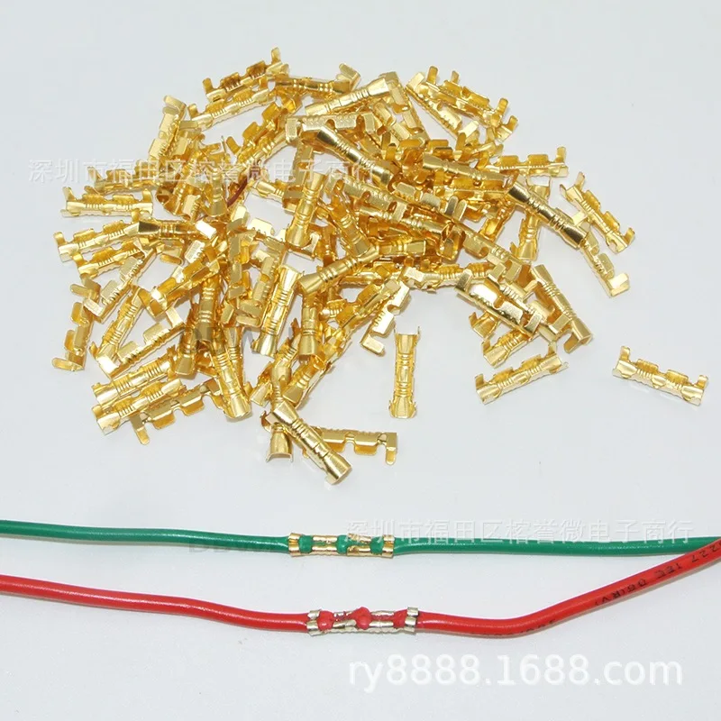 

100 PCS Gold 100 Connector Line Button Terminal Fast Connection Wiring 0.5 to 1.5 Square