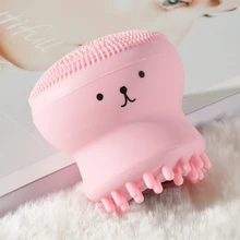 1 шт. розовая силиконовая щетка для очищения лица в форме осьминога для лица глубокое Отшелушивание пор Угри щетка для мытья скраба лица инструмент для макияжа