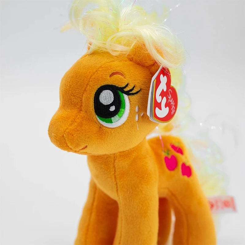 Ty My Little Pony Apple Jack 6" Plush New Stuffed Animal Horse Orange 