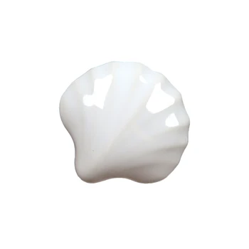 Brand New Cute Shell shape Ceramic Single Wardrobe Kitchen Drawer Door Knob Cabinet Home Decor