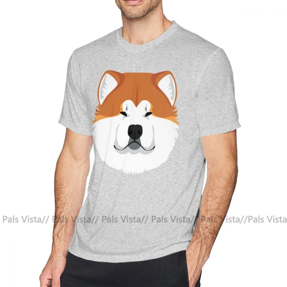 Акита ину футболка Японская Акита Fathead футболка 6xl Базовая футболка мужская с коротким рукавом с принтом забавная 100 хлопковая футболка - Цвет: Серый