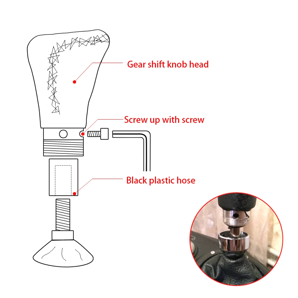 Универсальный 5 скоростной Ручной Кожаный Автомобильный рычаг переключения