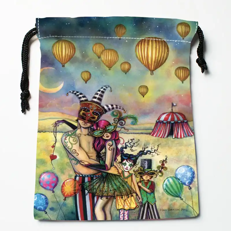 Пользовательские сумки Таро Drawstring напечатанные подарочные 18*22 см дорожный мешок