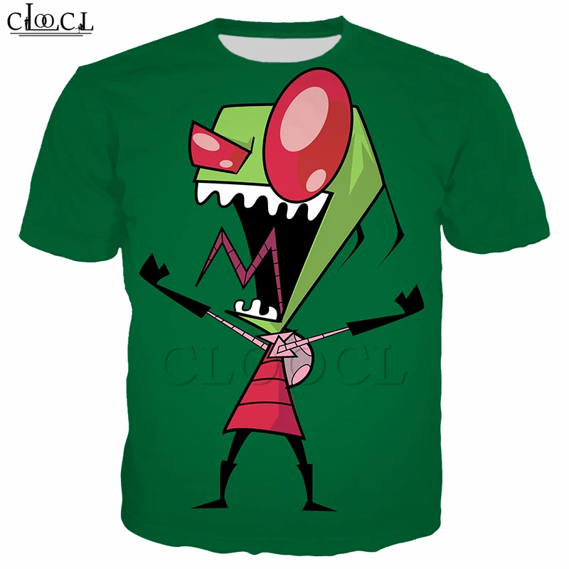 Anime Invader ZIM Printing T Shirts Men Women Cartoon 3D T Shirt Funny Alien Print Short Sleeve Sportswear Casual Pullovers - Цвет: T Shirt 7