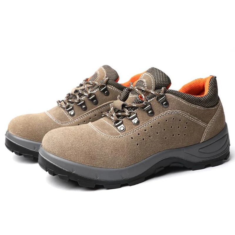 

new arrival men casual big size breathable steel toe caps working safety shoes genuine leather tooling security boots zapatos