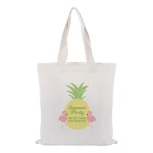 Холст сумка-тоут текст DIY сумка печать индивидуальный логотип для печати ежедневное использование Складная хозяйственная сумка Фламинго многоразовые
