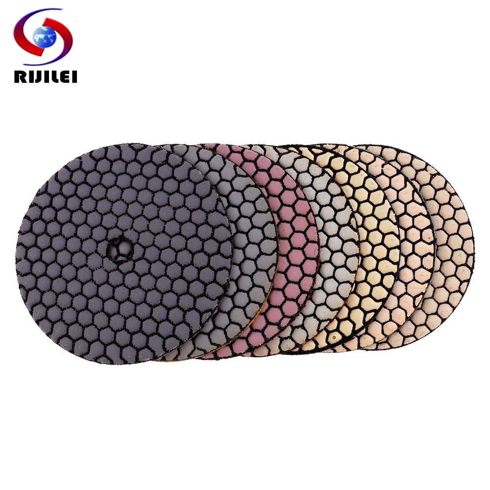 7PCS/Set 5 Inch Dry Polishing Pad Sharp Flexible 125mm Stone Polishing Pads For Granite Marble Stone Concrete Sanding Disc