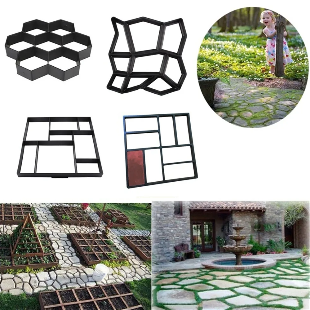 4Pcs/Set Concrete Molds Path Maker Mold DIY Reusable Concrete Paving Mold Cement Brick Mold Stone Garden Floor Road Pave 4Pcs/Set Concrete Molds Path Maker Mold DIY Reusable Concrete Paving Mold Cement Brick Mold Stone Garden Floor Road Pave