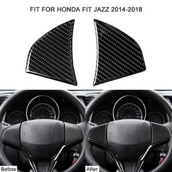 

Hot Car Steering wheel Button Stickers Vehicle Bearing Circle Trim Fit for Honda Fit/Jazz Durable Carbon Fiber Material Car Styl