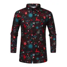 Camisa masculina, новинка, Рождественская рубашка, блузка для мужчин, Повседневная тема, на пуговицах, рубашка, топ, Рождественская Мужская одежда, блузки