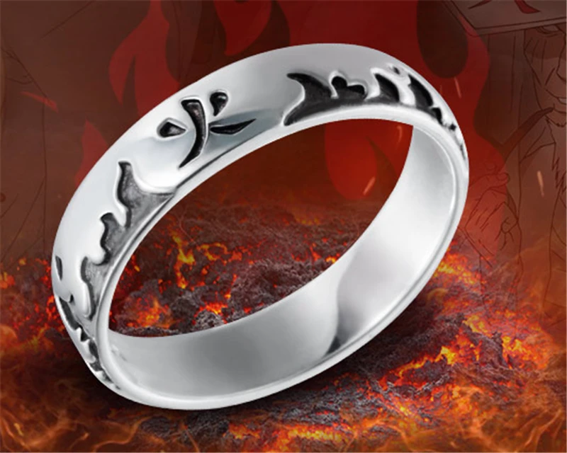 

Naruto Ring Vortex Naruto Uzumaki Fire 925 Sterling Silver Ring Jewelry Lucky Stone Anime Around Cosplay Prop Daily Gift