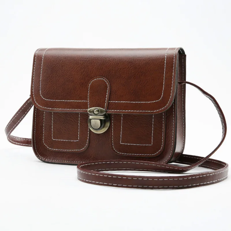 Новые сумки через плечо для женщин кожаная модная сумка на застежке дизайнерская маленькая сумка на плечо с клапаном женская сумка - Цвет: Dark Brown