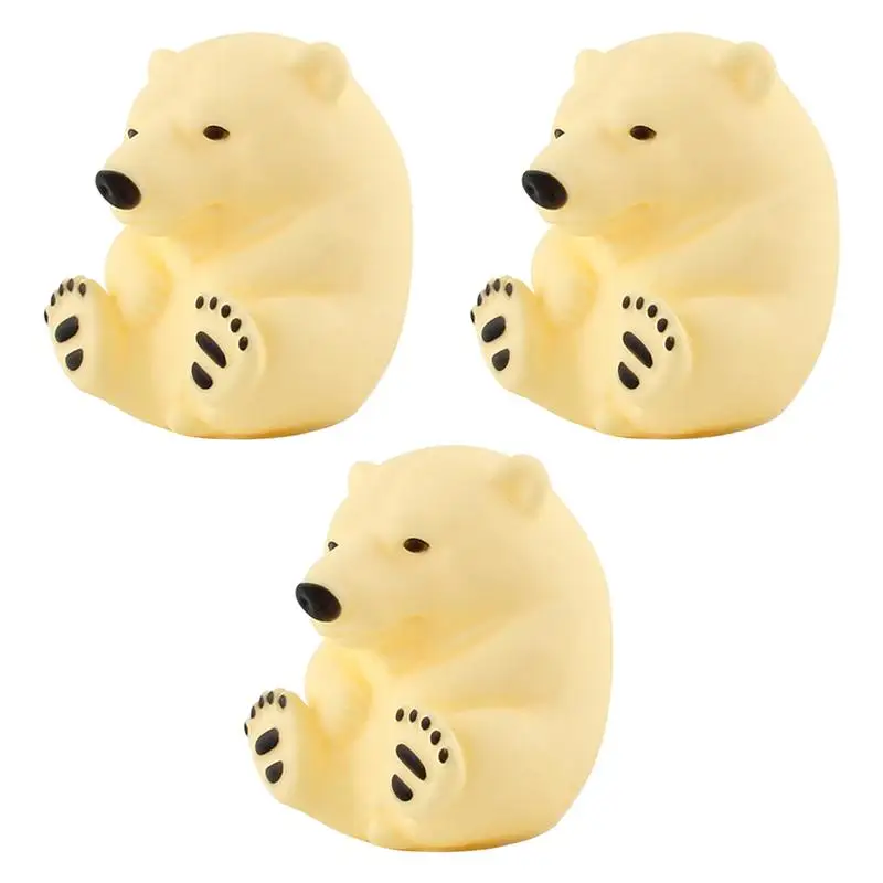 Polar Bear 3 шт. милые плавающие модели животных, игрушки, восхитительные Мультяшные виниловые игрушки-животные, сжимающие звук, для купания, играющие в водные игрушки - Цвет: Polar Bear