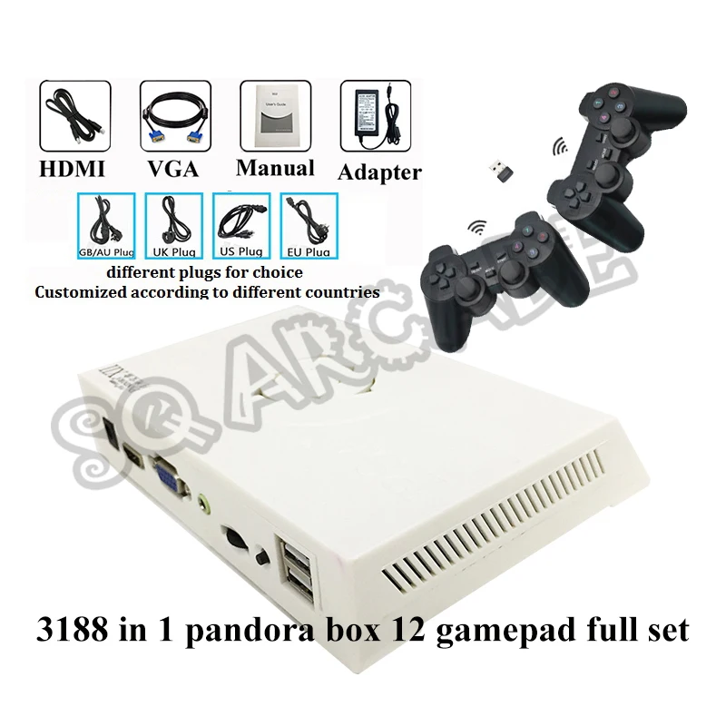3188 в 1 Pandora Box XII 12 53 * 3D игровой аркадный контроллер USB геймпад полный комплект