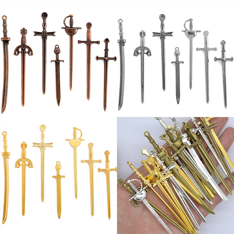Alloy Necklace Pendant Weapon Sword Pendant Alloy Sword Charms