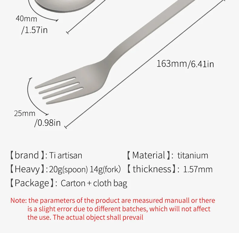 Tiartisan, кухонные аксессуары, титановая ложка, вилка, походная ложка, вилка для пикника, титановые столовые приборы, ультралегкий набор посуды