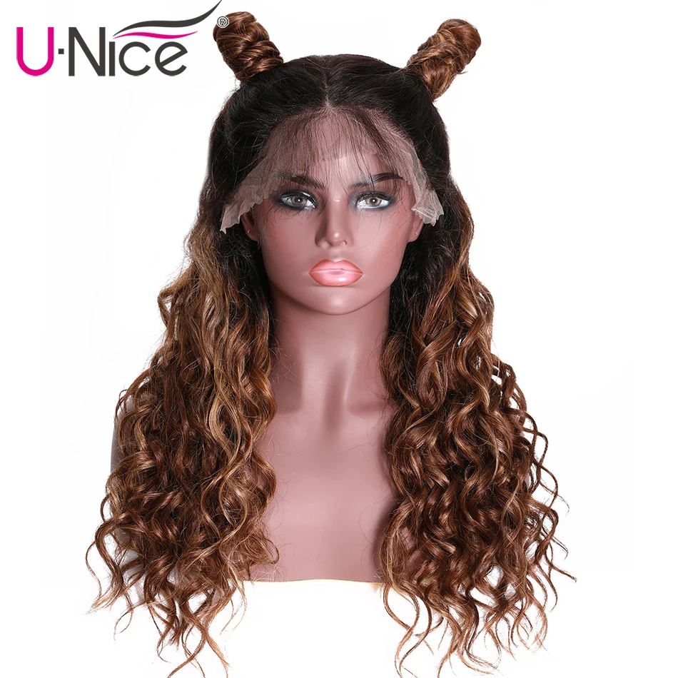 Волосы UNICE 13x4 цветные Омбре человеческие волосы парик имбирь оранжевый парики натуральные волнистые Remy кружевные передние человеческие волосы парики для черных женщин