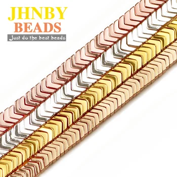 

JHNBY Arrows shape Hematite Rose Gold Silvers Natural Stone 7mm Spacer Loose Beads For Jewelry Making 15'' Diy bracelet Findings