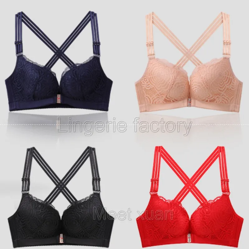 

Front closure Bra Women's Lace Bras lingerie Plus Size Brasserie B C D E Cup