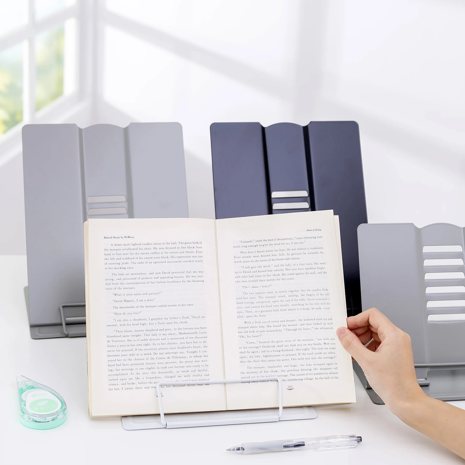 Регулируемая подставка для чтения книг складная однотонная удобная настольная |