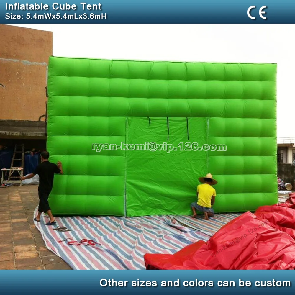 5.4mWx5.4mLx3.6mH Green Inflatable Cube Tent For Party Square Room Outdoor Inflatable Events Cover Marquee Large Photo Booth 2