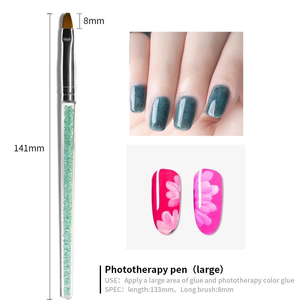 7Pc Professional Nail Art Brush Set UV Gel Acrylic Design Gel Polish Flat Painting Drawing Pen Manicure Nail Decorations Tools