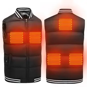 

Heated Vest USB Self-Heating 3 Temperature Levels Safe Black Electric Warm Winter Vest For Outdoor Camping Hiking Jacket
