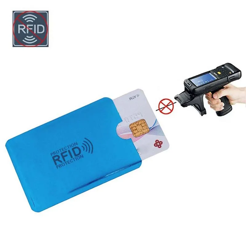 5 шт./лот, Открытый Анти RFID кредитный держатель для карт, чехол для банковских карт, кошелек, блокировка, считыватель, замок, Противоугонная защита информации, сумка - Цвет: Blue