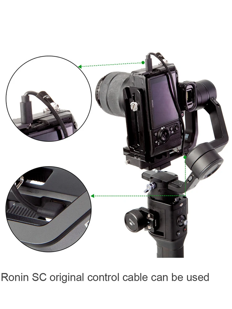 Lanparte RSCL-02 Quick Release L Plate for DJI Ronin SC Stabilizer Gimbal Accessory With ARCA Quick Release Vertical Bracket