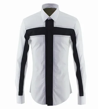 

Men's Wear Cross Spell Color Male Shirt Trend Shirt Male Wind Male Shirt Shirt