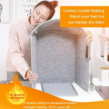 

Electric Foot Warmer Adjustable Thermostat Folding Flat Space Heater Office Under Desk Foot Warmer with Silence Operation