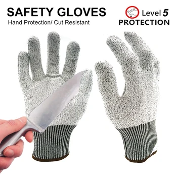 

1 Pack of Cut Resistant Gloves with Level 5 Protection Safety Work Gloves with Durable Nylon & Fiberglass Suitable