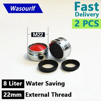 WASOURLF 2 PCS ก๊อกน้ำประหยัดน้ำ Aerator 8L M22ชายภายนอกประปา Bubble อุปกรณ์เสริมห้องน้ำอ่างล้างหน้าครัว Part 1